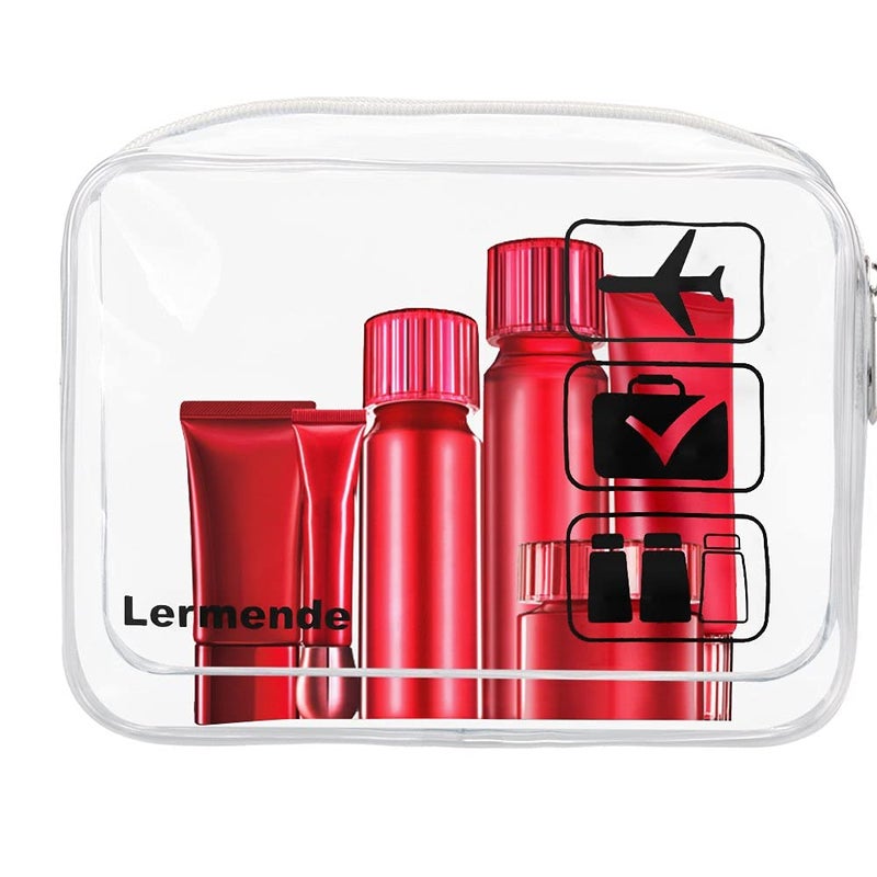 Lermende 2pcs Clear Toiletry Bag TSA Approved Travel Bag,Carry On for Travel,Airport Airline Accessories Compliant Bag,Quart Sized Makeup Cosmetic bag Women Men (Clear, 3 Pack) - Image 5